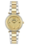 Versace Reve Bracelet Watch In Two Tone