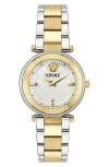 Versace Reve Diamond Watch Box Set In Two Tone
