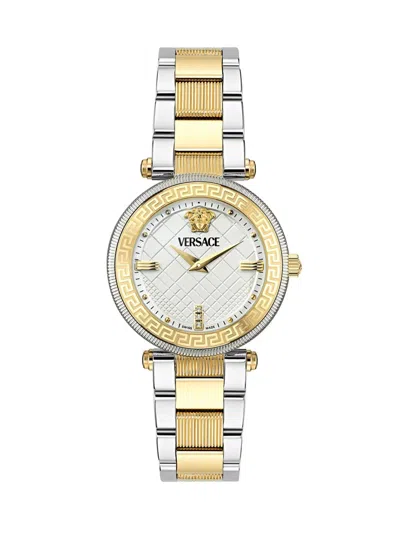 Versace Reve Quartz Watch And Earrings Set In Green