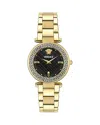 Versace Women's 36mm Stainless Steel Bracelet Watch In Black/gold
