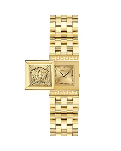 Versace Reveal Square Watch, 18mm X 25mm In Gold/gold