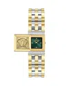 Versace Reveal Square Watch, 18mm X 25mm In Green/two Tone
