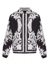 Versace Reversible Black Jacket With Baroque Print In Black