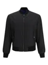 Versace Ribbed Cuffs Jacket Front Pockets Hem In Black