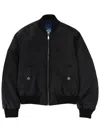 Versace Ribbed Cuffs Jacket Front Pockets Hem In Black