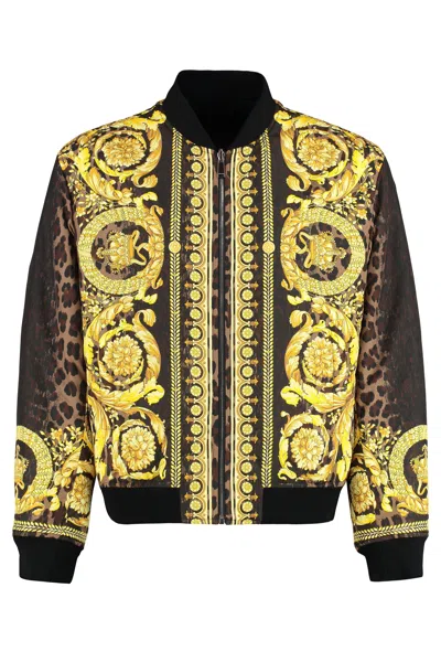 Versace Reversible Bomber Jacket In Green