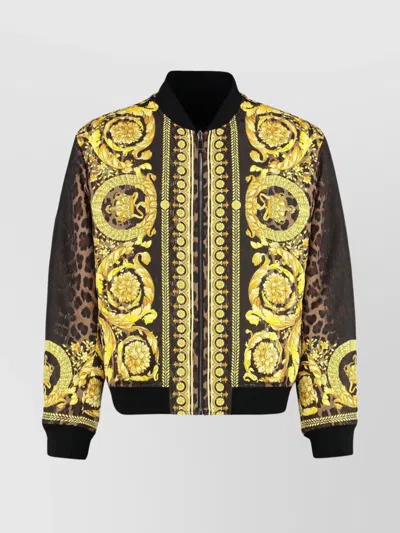 VERSACE REVERSIBLE BOMBER JACKET WITH RIBBED ACCENTS
