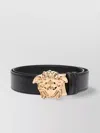 Versace La Medusa Leather Belt Man Belt Black Size 39.5 Calfskin