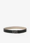 Versace Reversible Greca Leather Belt In Multicolor