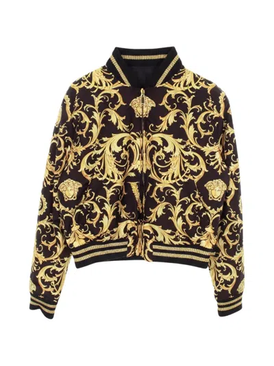 Pre-owned Versace Reversible Jacket In Black