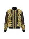 Versace Wild Barocco Reversible Bomber Jacket In Marrone E Oro