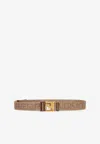 Versace Brown Canvas And Leather Allover Belt In Brown