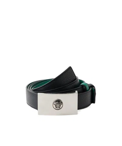Versace Reversible Medusa Buckle Belt In Black