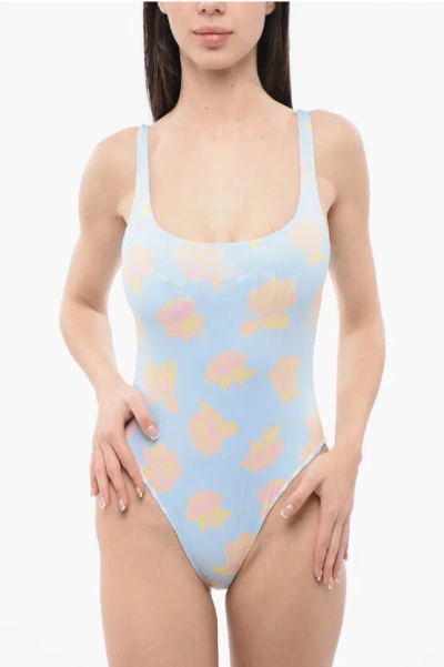 Versace Checkerboard-print Reversible Swimsuit - Women's - Elastane/polyester In Multi