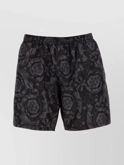 Versace Reversible Swimsuit With Elastic Waistband And Pockets