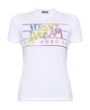 Versace Rhinestone-embellished Slogan T-shirt In White