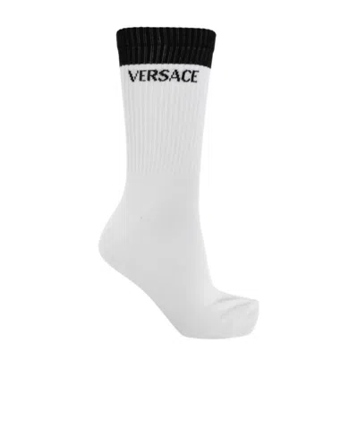 Versace Rib Knitted Socks In White