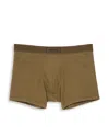 Versace Men's Ribbed Cotton Logo Boxer Briefs In Dark Olive
