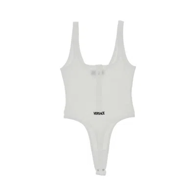 Versace Ribbed Cotton Bodysuit In White