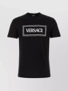 VERSACE RIBBED CREW-NECK COTTON T-SHIRT WITH SHORT SLEEVES
