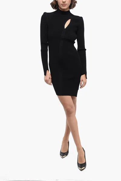 Versace Black Slashed Mini Dress