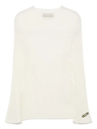 Versace Kids' Ribbed Jumper In Neutrals