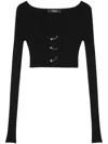 Versace Ribbed-knit Cardigan In Black