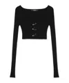 Versace Ribbed-knit Cardigan In Black