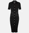 Versace Rib Midi Shirtdress In Black