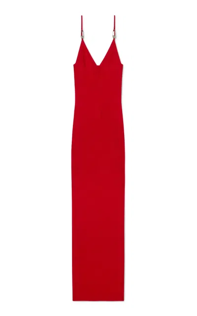VERSACE RIBBED-KNIT MIDI DRESS