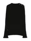 Versace Ribbed-knit Side-button Jumper In Black