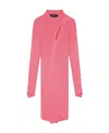 Versace Ribbed-knit Slashed Minidress In Pink