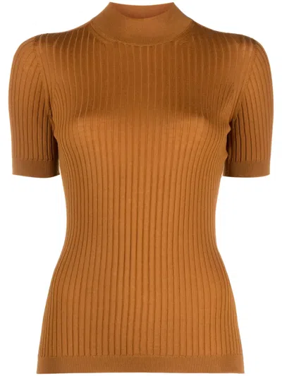 Versace Ribbed Knit Knit In Orange