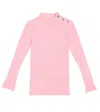 Versace Ribbed-knit Side-button Jumper In Pink
