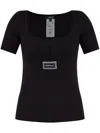 Versace Ribbed Lingerie T-short In Black