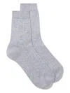 Versace Ribbed Logo Socks In Gray