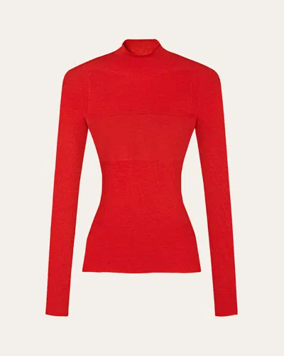 Versace Ribbed Mock-neck Sweater In Red