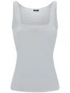 Versace 90s Logo Ribbed Tank Top In White