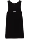 Versace Stretch Cotton Tank Top In Black