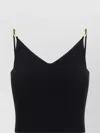 Versace 'ribbed Texture Hardware Detail Top'