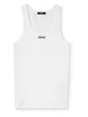 Versace White Logo Tank Top In White