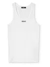 Versace White Logo Tank Top In White