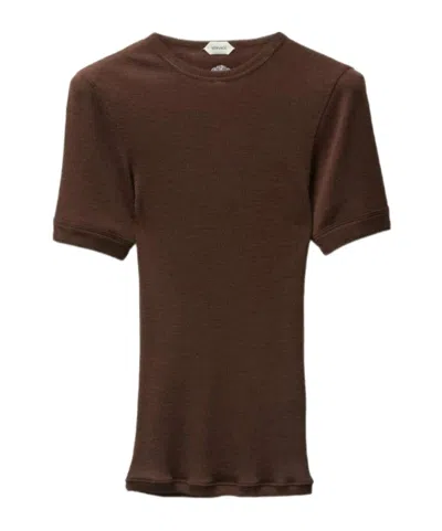 Versace Ribbed T-shirt In Brown