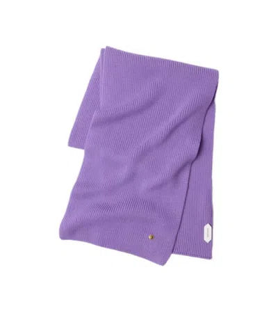 Versace Ribbed Wool Knit Scarf In Purple
