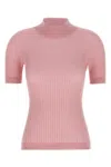Versace Fitted Ribbed Wool Sweater With High Neck