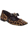 Versace Ribbon Haircalf & Patent Ballerina Flat In Animal Print