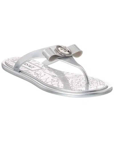 Versace Ribbon Rubber Sandal In Animal Print