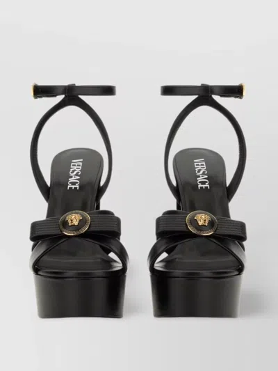 Versace Ribbon Sandals Gianni Platform Open Toe