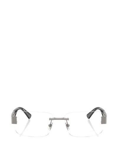 Versace Rimless Pattern Glasses In Metallic