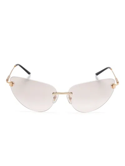 Versace Rimless Sunglasses In Gold